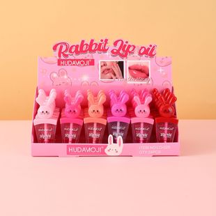 Cross-Border Makeup Hudamoji Cartoon Cute Bunny Lip Oil, Water-Glossy, Translucent, Moisturizing Lip Shimmer Lip Gloss Wholesale