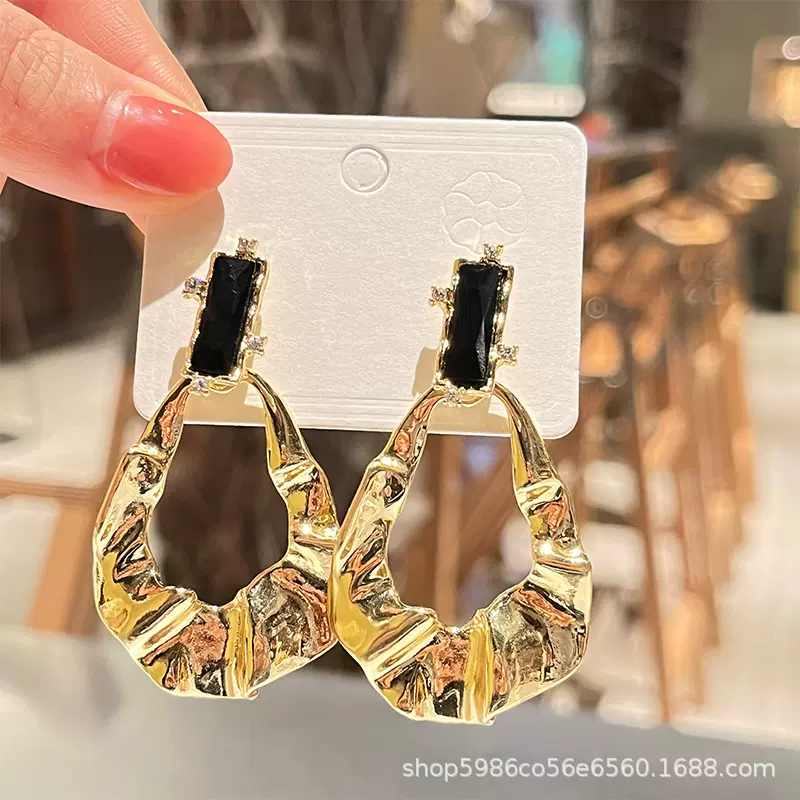 欧美轻奢s925银针气质网红耳钉女优雅百搭耳坠耳环饰品甜酷风珠宝