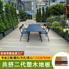 塑木地板戶外 花園木塑露台自鋪室外共擠陽台庭院板材防腐木地板