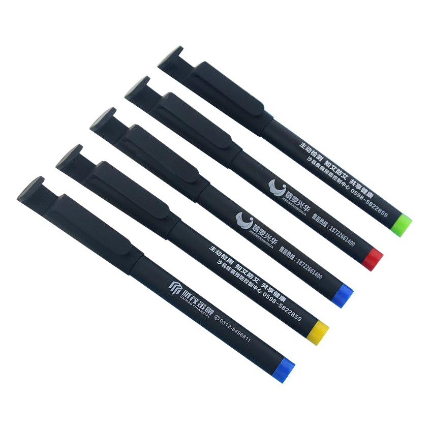 Pluma de gel a base de agua firma negra pluma personalizada LOGO personalizado promocional código QR regalo titular del teléfono móvil