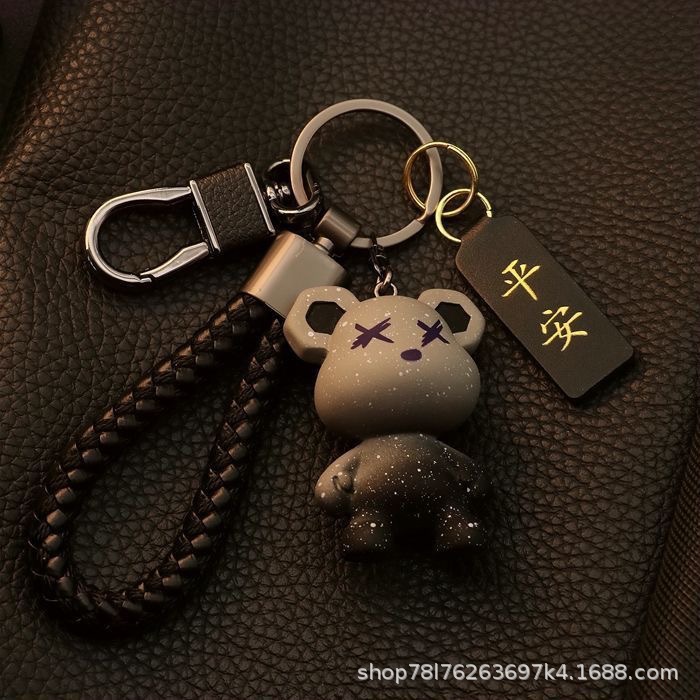 High-End Anti-Drop Durable Bear Keychain for Men and Women, Couple Cartoon Cute Starry Sky Car Keychain Pendant Key