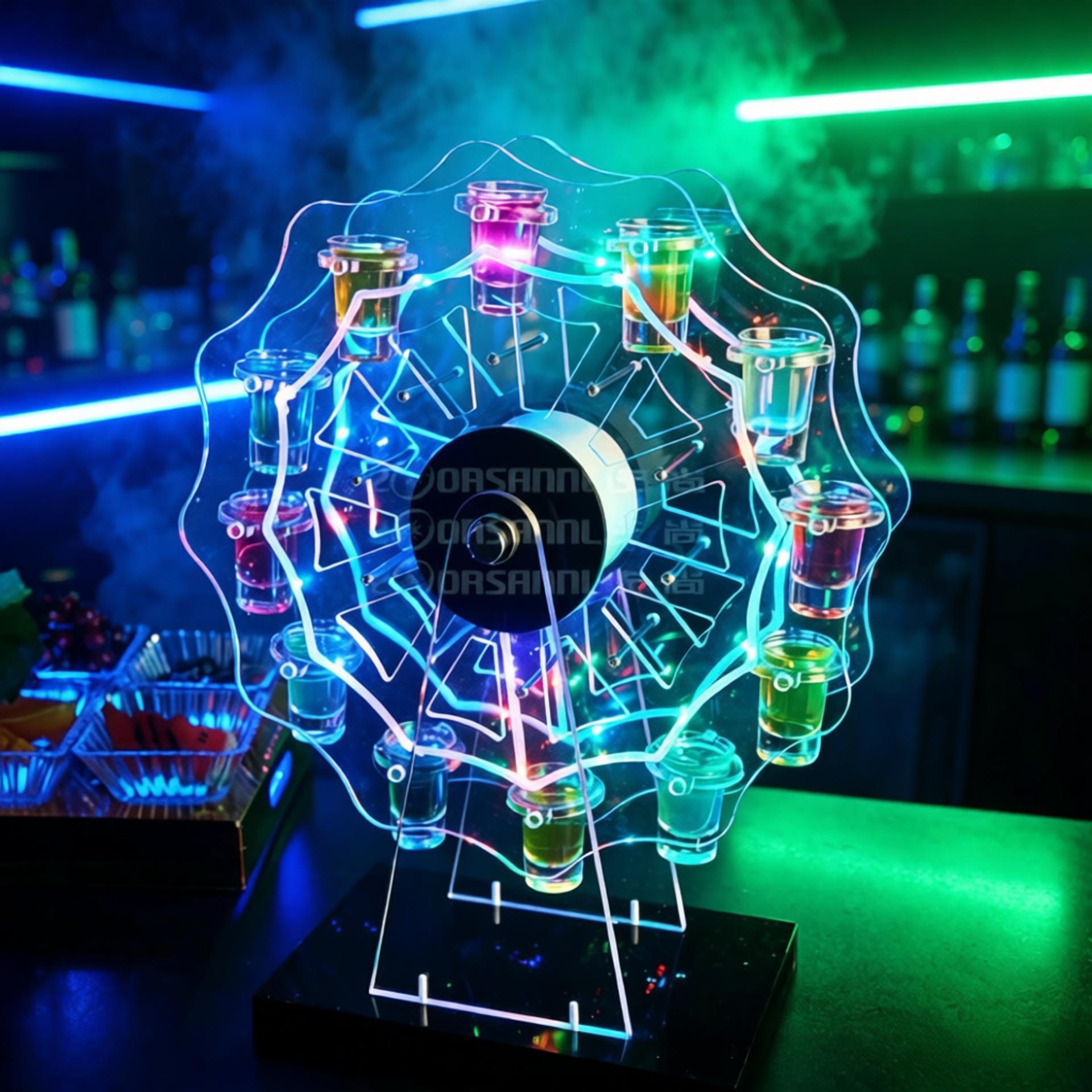 Estante para botellas de vino con iluminación LED, soporte para vasos de chupito, utensilios para beber en KTV, soporte para vasos de chupito, estante creativo y colorido para cócteles image 5