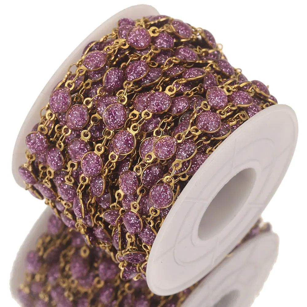 Acero inoxidable goteo de aceite esmerilado cadena hecha a mano 18K vacío galvanoplastia DIY accesorios de la joyería titanio acero collar pulsera fabricación