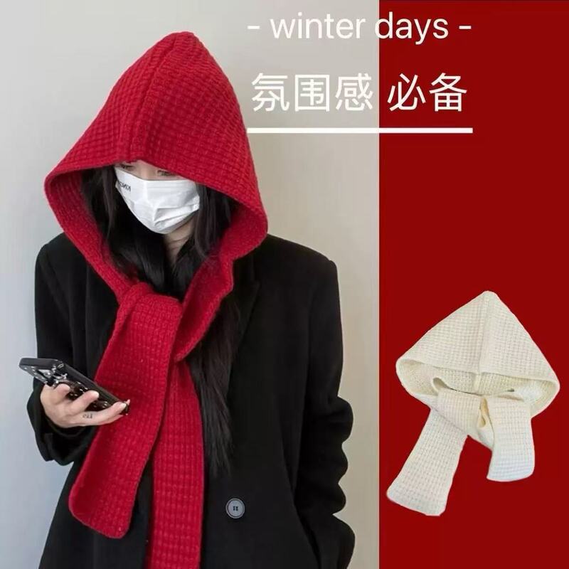 韩版巴拉克拉法帽子女秋冬季加厚保暖帽子围脖两用一体护耳针织帽|undefined
