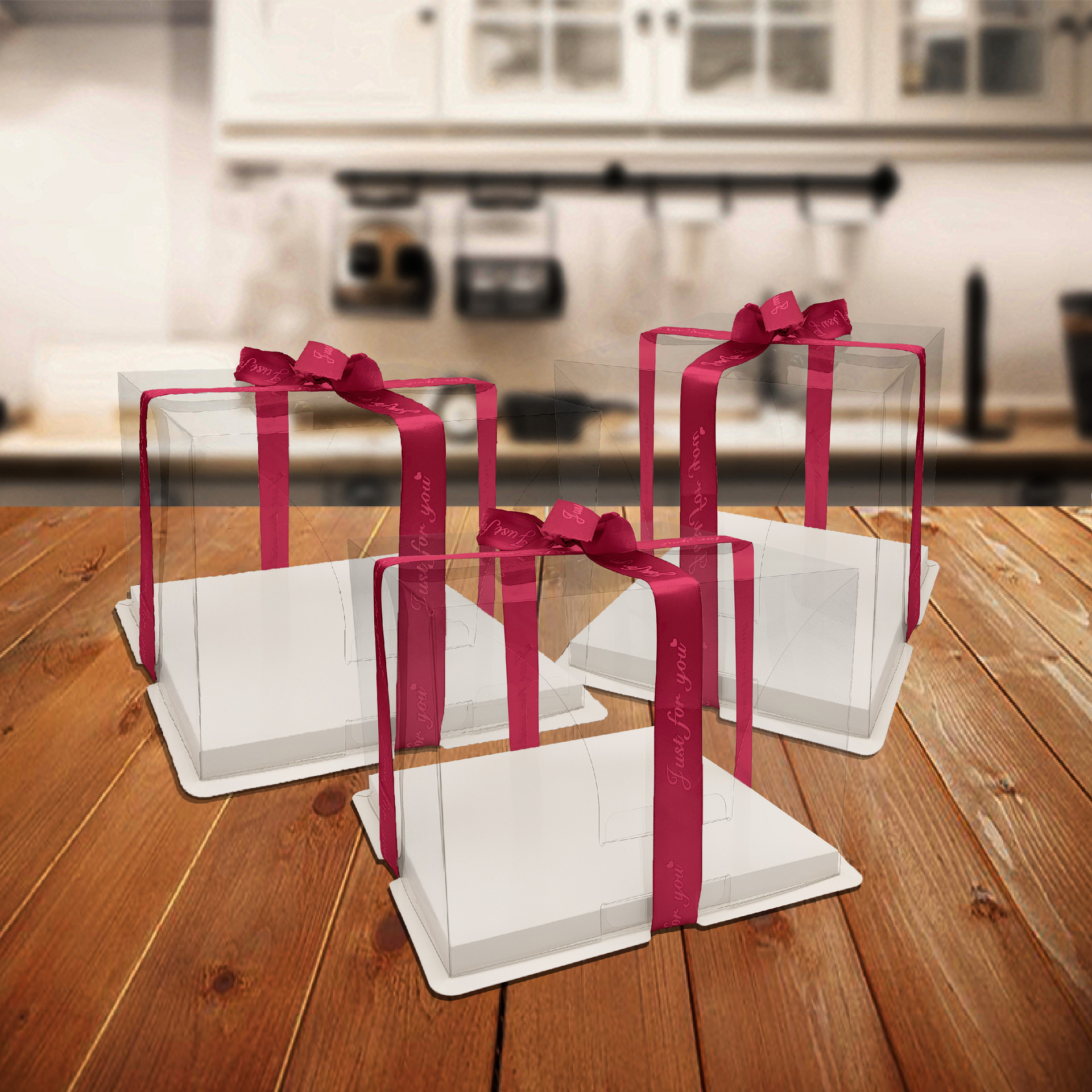 厂家直供加厚透明蛋糕盒4寸6寸8寸10寸单层烘焙一体包装盒二合一