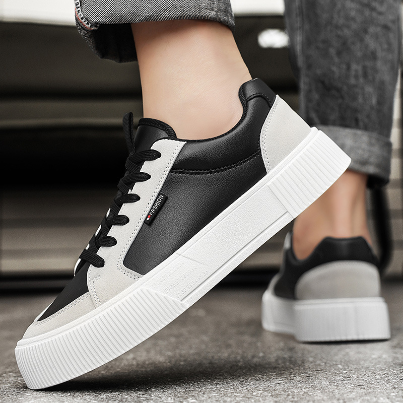 2026 Spring New Korean Style Low-Top Trendy Color-Blocking Men's Shoes, Platform Thick-Soled Casual Men's Shoes, Extra Large Size Sneakers for Men