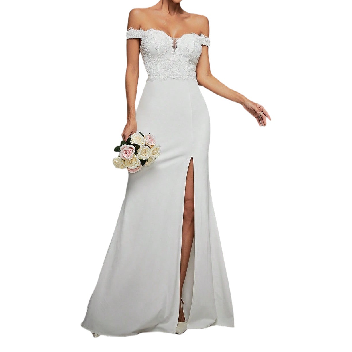 Vestido de noche de un solo hombro, nuevo estilo 2026, muy vendido en TikTok, sexy y elegante, con abertura alta, para fiesta de Navidad