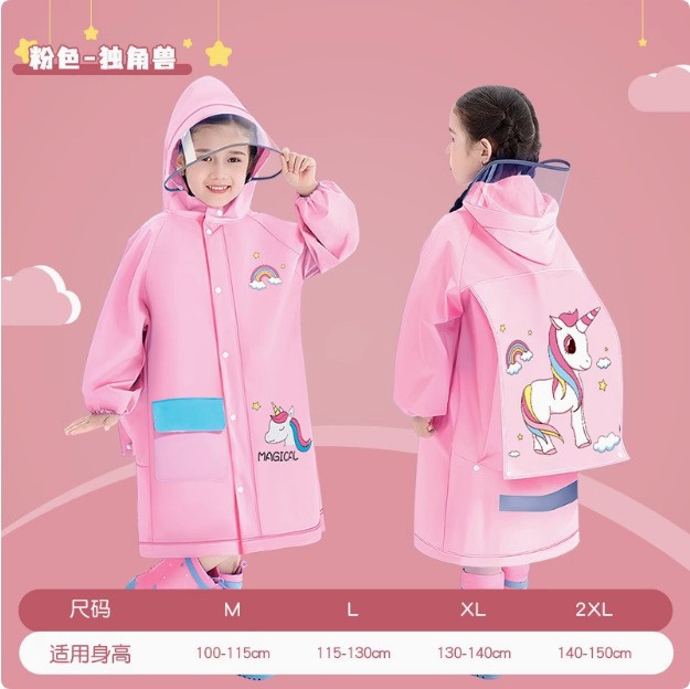 Chaqueta de lluvia para niños de 5 - 12 años de edad Eva para niños de la escuela primaria, bolsas escolares largas impermeables a prueba de lluvia para todo el cuerpo para la escuela para una sola persona