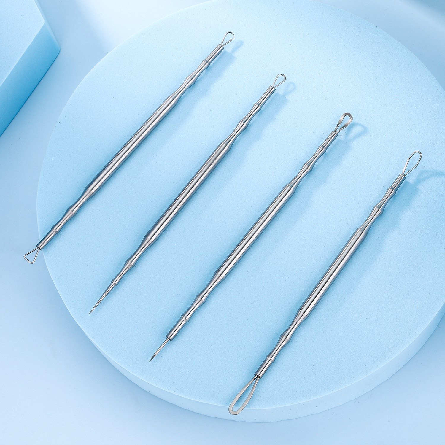 Stainless steel acne needle set to remove acne