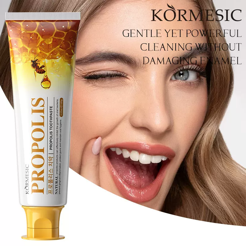 KORMESIC全英文深层清口腔洁蜂胶牙膏toothpaste跨境外贸厂家批发