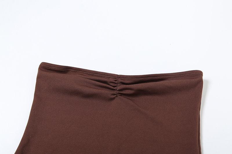 Spring Women Clothing Personality Scarf Collar Slim Fit Twist Lace up Tube Top Dress Women