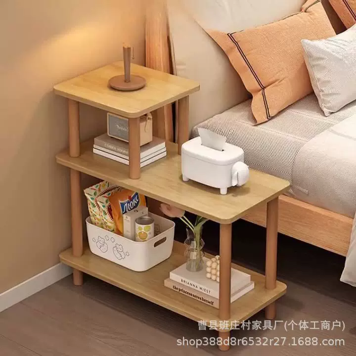 厂家定制床头柜出租房简易收纳架家用小户型创意多层可移动储物架