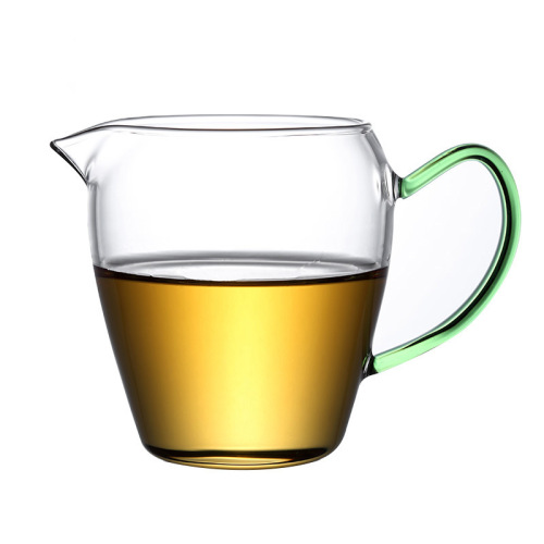 High-borosilicate glass fair cup tea set, teapot, tea strainer accessory, exquisite colorful-handle household tea divider.