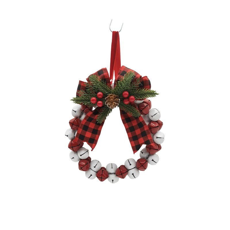新しいクロスボーダーホットセールクリスマスリボンクロスガーランドベルホームドアハンギング壁掛けシーンアレンジメント装飾|undefined