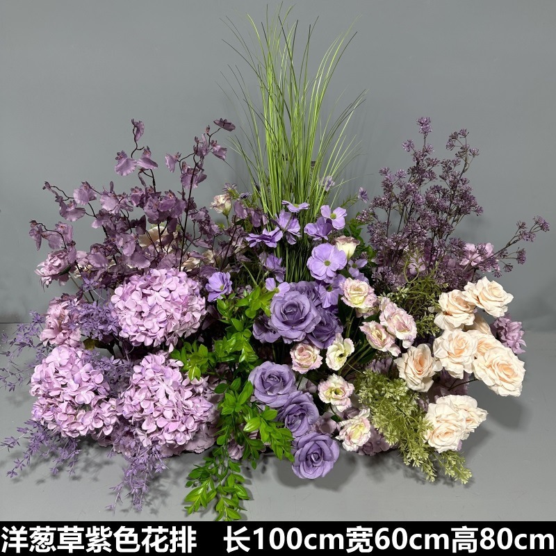 Flor de la boda de la flor Chiyeya rosa roja fila de orquídeas fila de flores bosque escena de compromiso decoración de la boda fondo de decoración