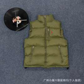 欧码跨境供货工厂直销小马拉夫棉服马甲男女同款情侣小格子正确版