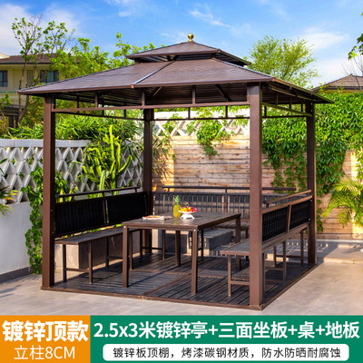 Pabellón al aire libre Villa patio hierro jardín toldo al aire libre nuevo estilo chino techo ocio granja pabellón