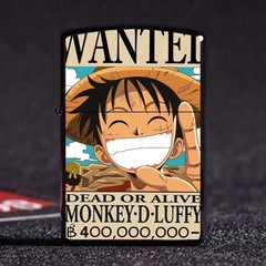 One Piece wanted order lighter, metal kerosene windproof lighter, anime pirate complete set of wanted order distribution
