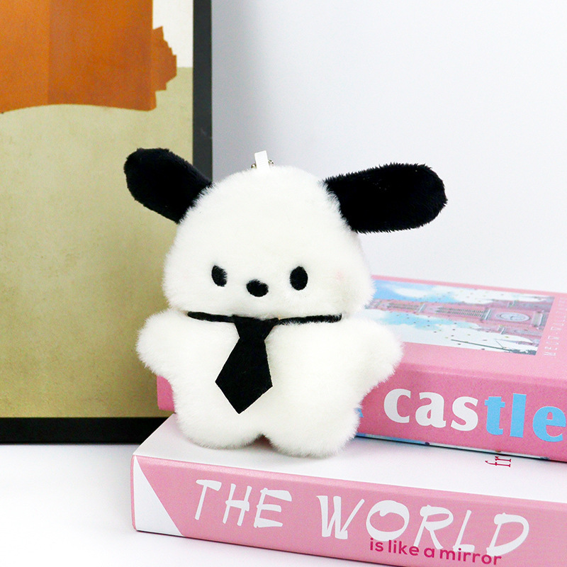 Pequeño libro rojo con el mismo párrafo lindo rubor Pacha perro colgante de felpa niña corazón bolso escolar colgante muñeca creativa llavero