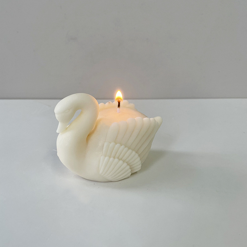 Jiahuimei tridimensional Cisne aromaterapia vela molde de silicona DIY Cisne vela molde de yeso en stock