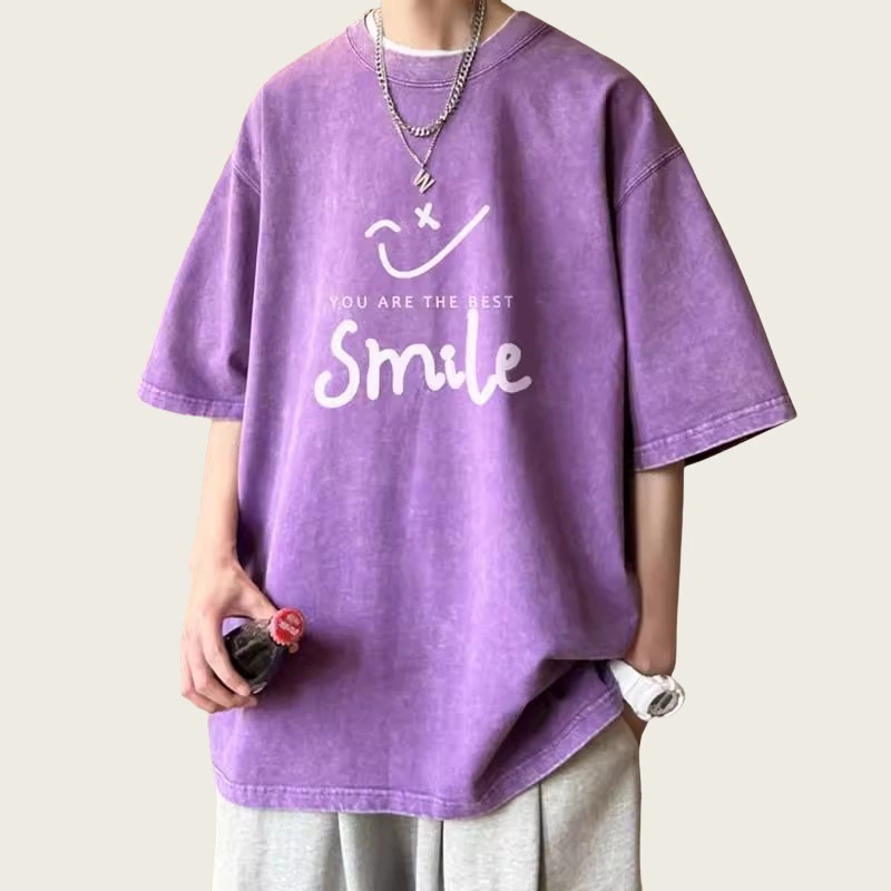 Хлопковая футболка с коротким руqавом, oversize, американский стиль