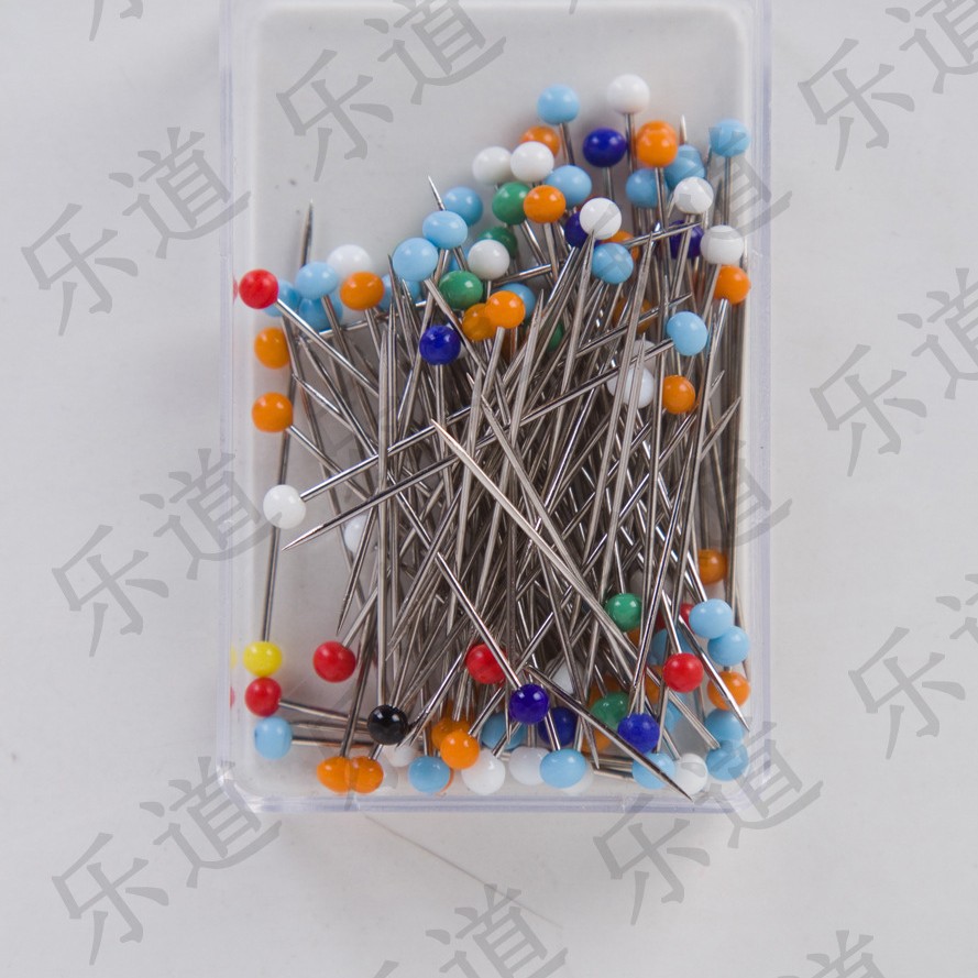供应玻璃珠针 100枚32/38m m 长玻璃珠针 耐热针 GLASS HEAD PIN