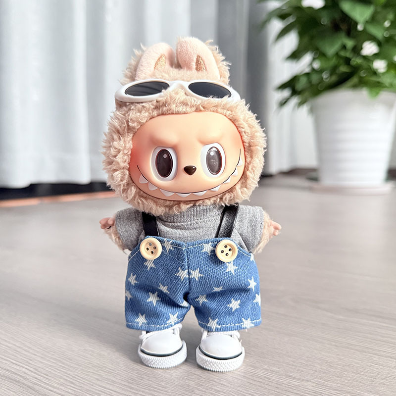 仅售娃衣】一二三代钥匙扣Labubu衣服挂件拉布布娃衣星空牛仔背带|undefined