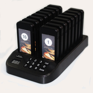 Wireless Restaurant Dining System 16 Receive Vibration Flasher + 999 Way Keyboard Call for Coffee Shop