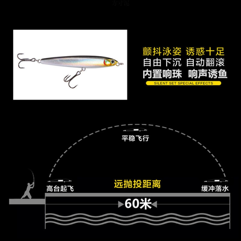 П sinking pencil lure bait очень дальний бросок пресноводный окунь кальмар рот тамбурин мандариновая рыба красная хвостовая мандариновая рыба морская наживка завод