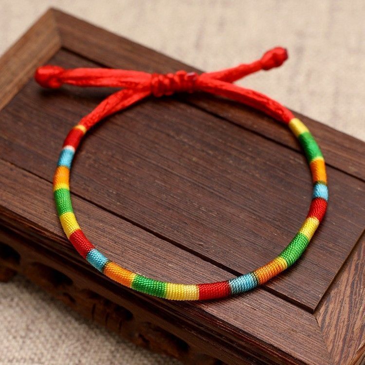 Dragon Boat Festival Colorful Rope Bracelet Hand-Woven Five-Color Thread Bracelet Children's Couple May Day Gift Red Rope Wholesale