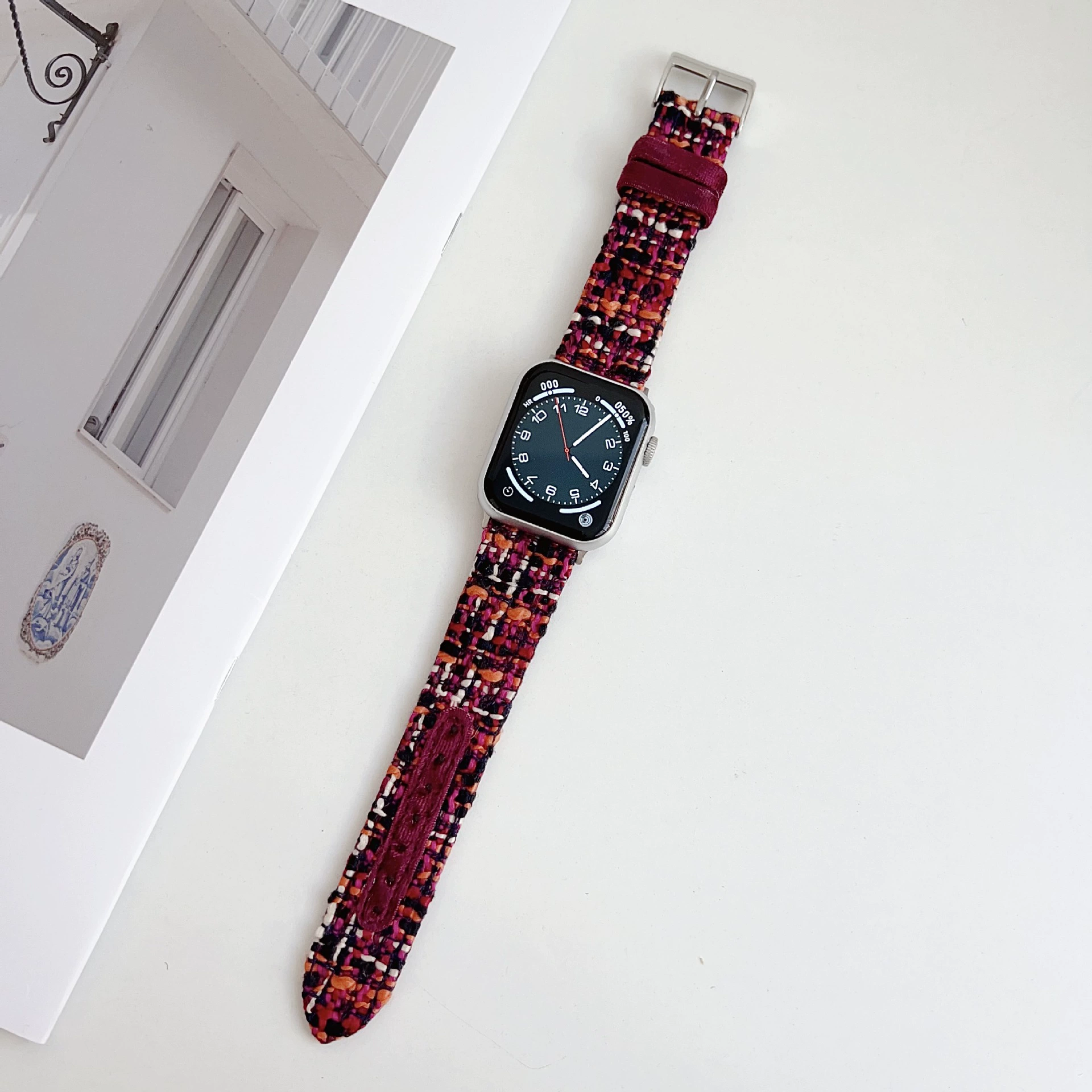 Плетеный подлинный кожаный браслет для iWatch S10, ремешок для Apple Watch S9, высококлассный Apple Watch S8765