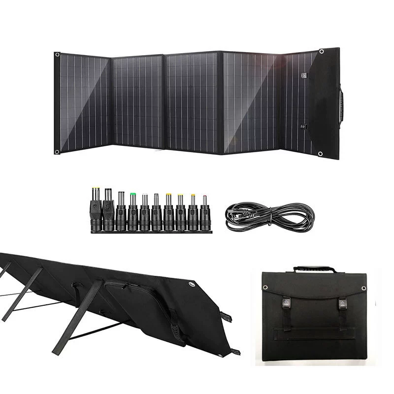 Folding purse solar-powered charging, mobile phone, handheld charger, 100W