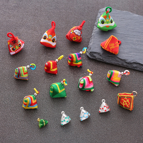 Dragon Boat Festival colorful rope small rice dumpling pendant ethnic style hand-woven Dragon Boat Festival rice dumpling diy bracelet accessories