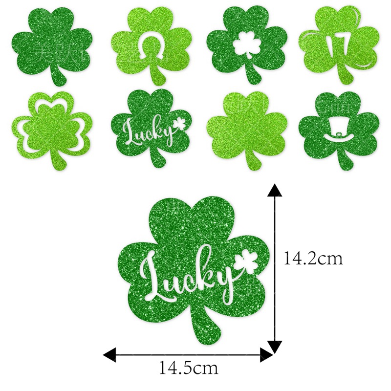 Amazon nuevo Día de San Patricio fiesta decoración de la ventana etiqueta de la pared pegatina Día de San Patricio trébol parche decorativo