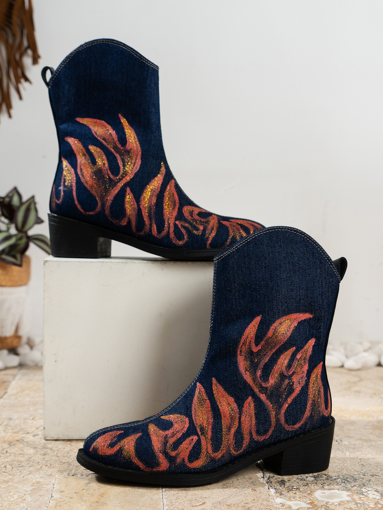 Herbst und winter frauen stiefel Runde kappe platz mit denim stiefeletten einfarbig frauen stiefel_voghion.com