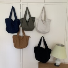 包包新款女日系单肩帆布包洗水做旧文艺大容量休闲布包简约托特包