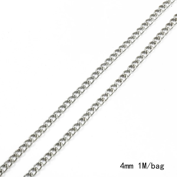 1.2 Grinding chain width 4mm electroplated white K 1 meter