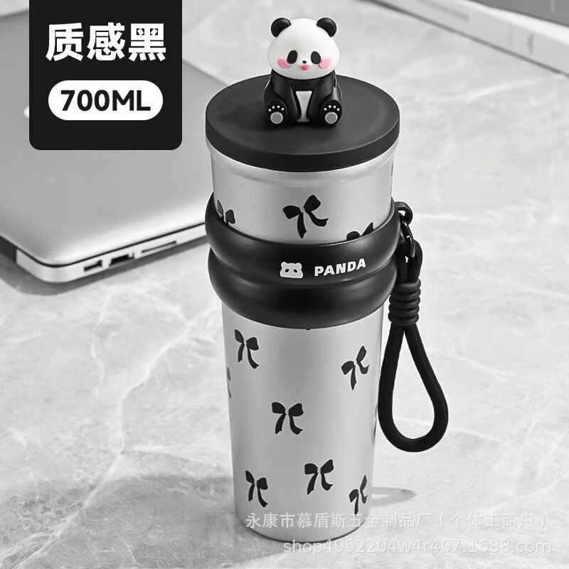 ネット赤熊猫タイプ保温カップ大容量国境を越えたコーヒー随行カップ316ステンレス児童かわいいストローカップ|undefined