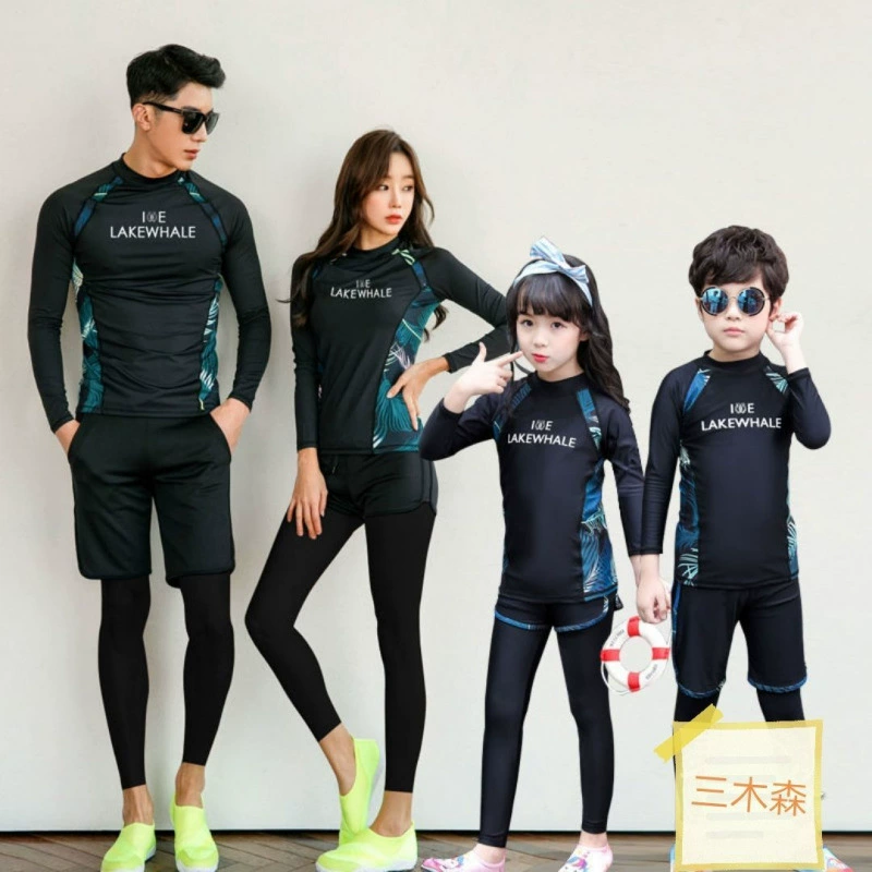 Детский купальник для мальчиков и девочек с длинными рукавами, защита от солнца, быстросохнущий, для обучения плаванию, новинка лета 2025, семейный гидрокостюм