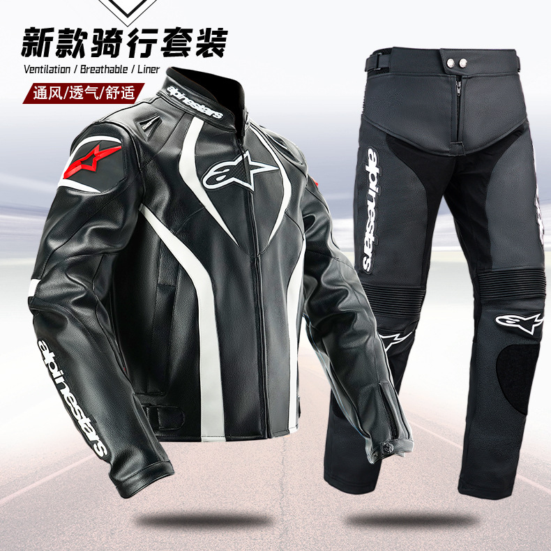 Unisex Motosiklet Kostyumu, PU Dəri, Qoruyucu Sürüş Geyimi