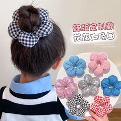 子供の花のシュシュの女の子の立体の頭の花は団子の頭の馬尾の頭を刺して大きい腸の輪の女の子の髪飾りを飾ります。