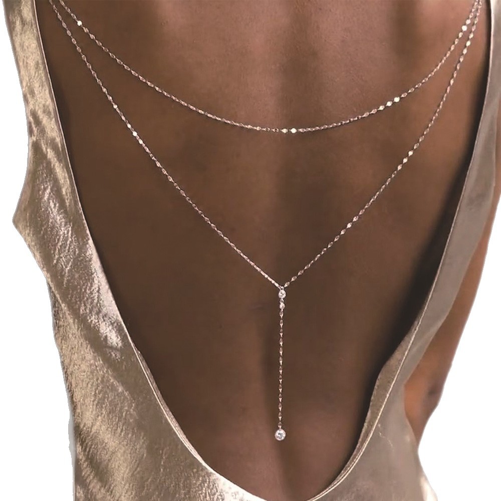 Europa y los Estados Unidos nuevo temperamento colgante de diamante cadena de cuerpo accesorios de vestido de novia personalidad de moda cadena de espalda