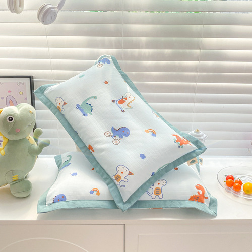 Cross-border new gauze cotton pillowcase children's student bedding cotton pillowcase cartoon cotton pillowcase batch