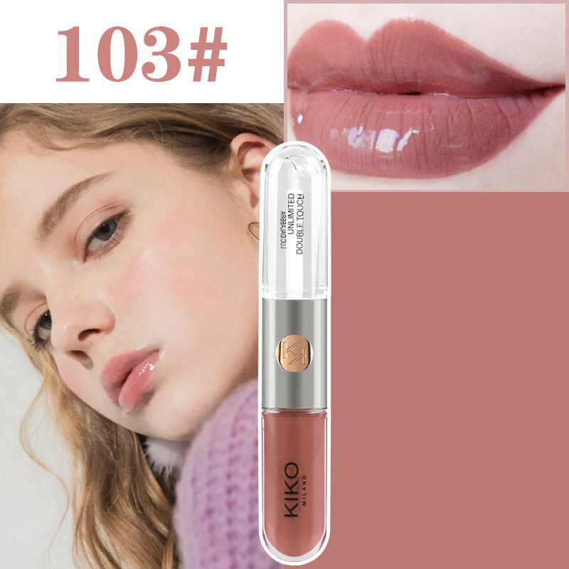 KIO esmalte labial de doble cabeza103 espejo de agua 21 miel labial 126 lápiz labial de verano leche marrón a largo plazo