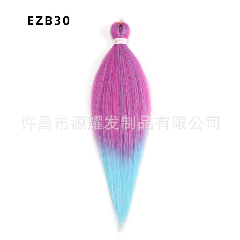 Peluca EZ cabello esponjoso y suave de fibra química trenza grande 26 pulgadas 90g pvc bicolor retardante de llama seda de baja temperatura trenza grande