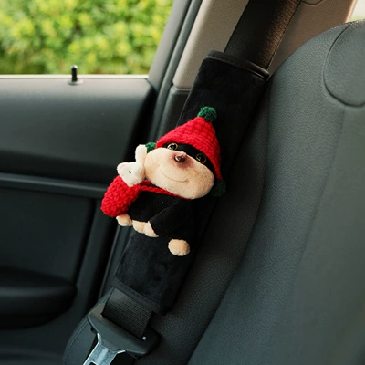 Shoulder Cover, Cute Car Doll: Seat belt shoulder pad - red-hat-red-rabbit-satchel-bee-dog-velvet-shoulder-cover