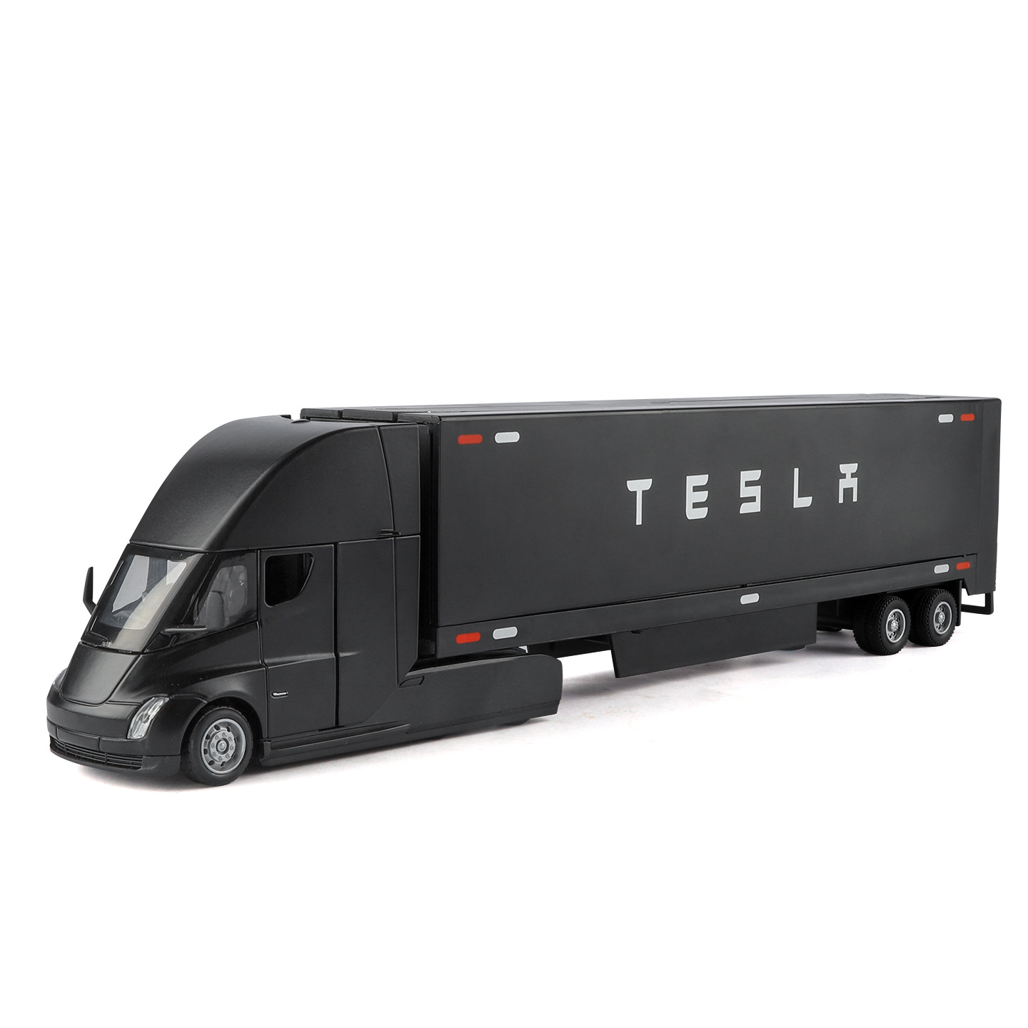 1:32 Extra Semi Container Vehículo de transporte modelo de automóvil de aleación de sonido y luz de retroceso chico en casa juguetes al por mayor