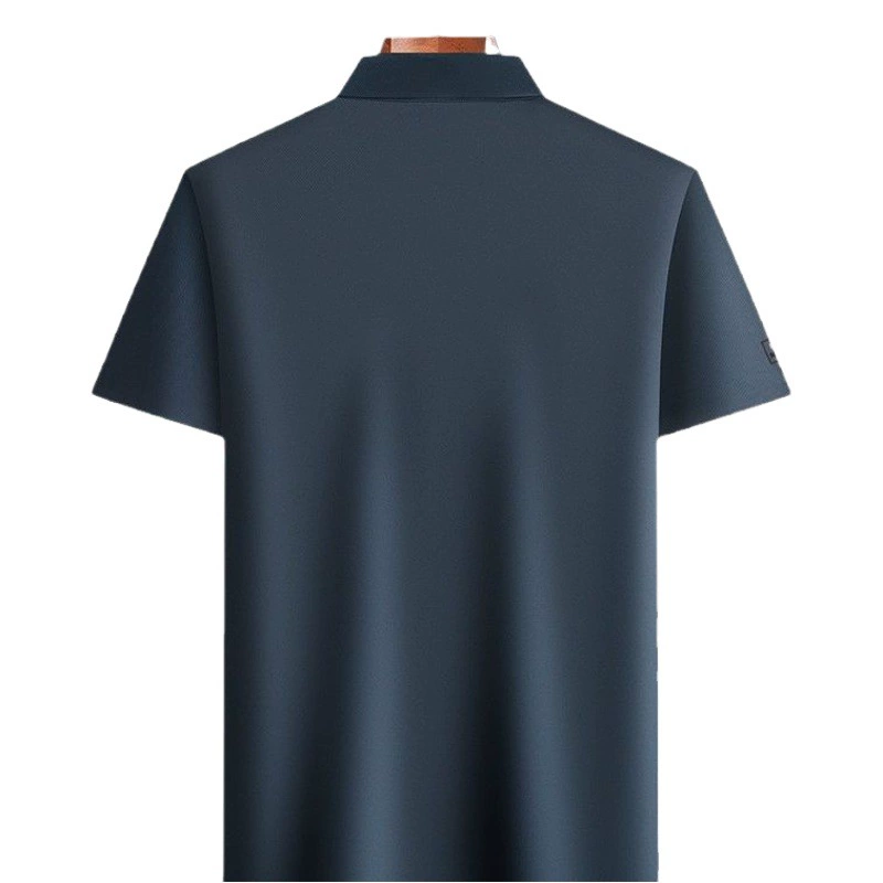 Новинка 2025, летняя мужская трансграничная европейская версия, бесшовная дышащая модная модная футболка с короткими рукавами и лацканами, рубашка ПОЛО