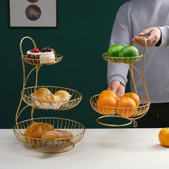 Multi-layer European fruit basket living room creative fashion fruit plate ins high-value storage rack multi-functional cake fruit bowl