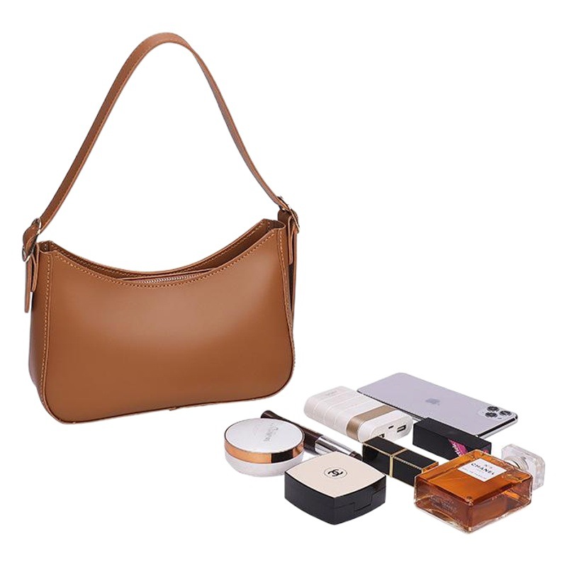 Bolso retro de las axilas nueva moda DIY hecho en casa color sólido bolso de las mujeres de un solo hombro DIY costura bolsa de material de la PU